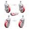 Service Caster 5 Inch Red Polyurethane Wheel Swivel 1/2 Inch Threaded Stem Caster Brakes, 2PK SCC-TS20S514-PPUB-RED-TLB-121315-2S2 - alternate 2